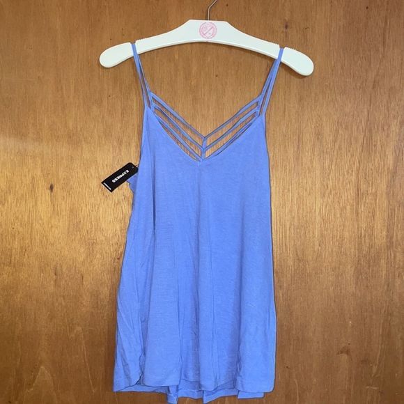 •EXPRESS• NWT blue strappy front swing tank top size XS - Picture 4 of 7